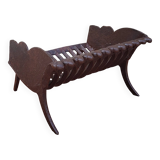 Cast iron fireplace basket log holder