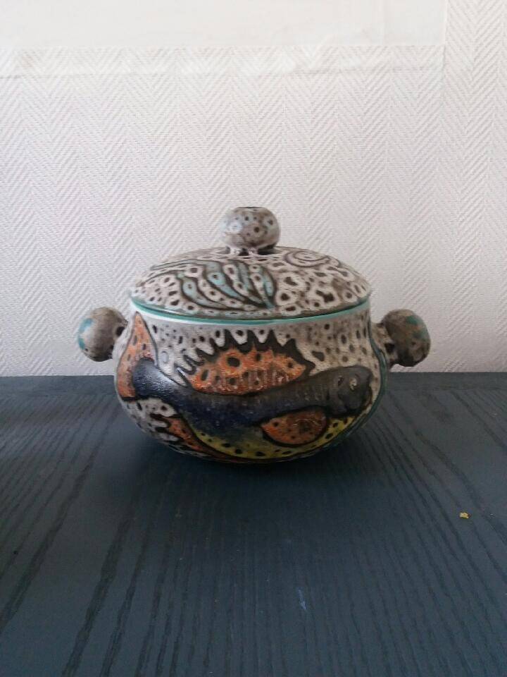 Vintage Vallauris ceramic tureen