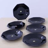 6 "Octime" black Arcoroc soup plates