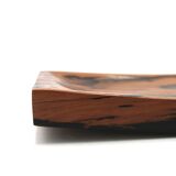 Signed rectangular pocket tray in royal ebony wood, 1970s