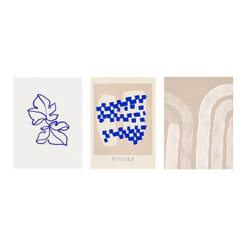 Set of 3 abstract giclee prints, 50x70