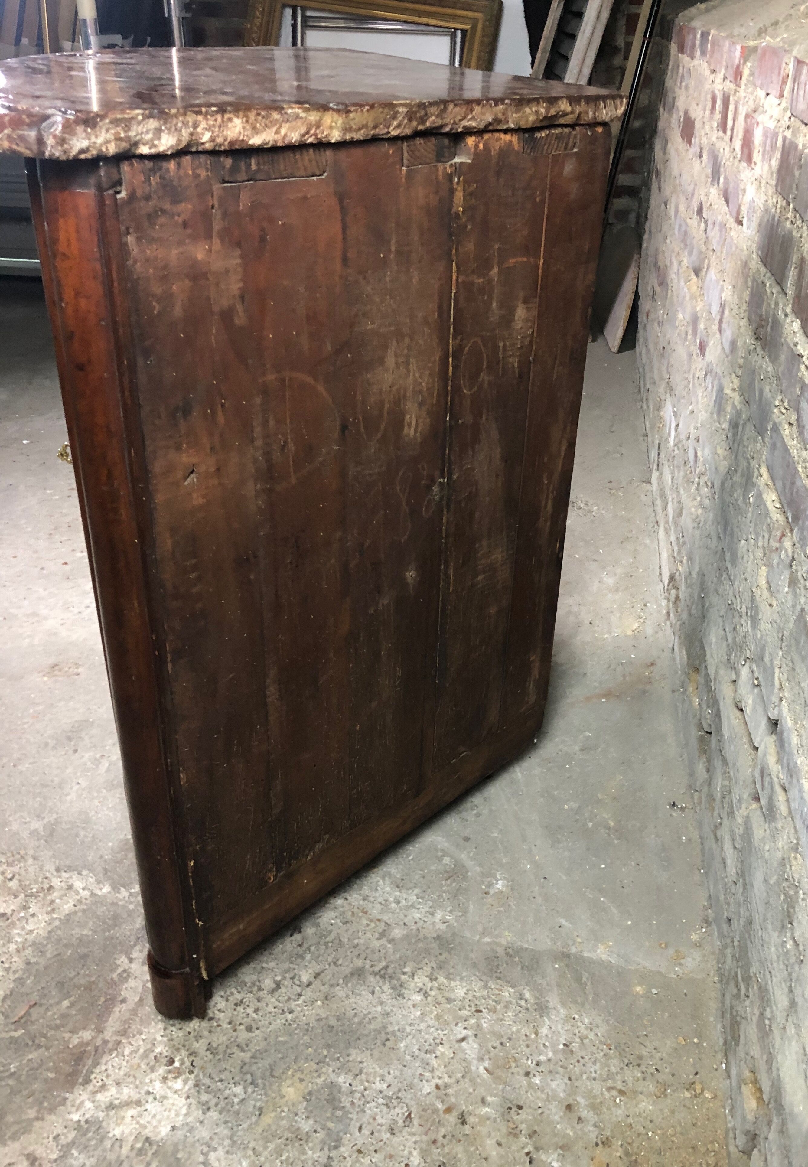 Curved notch in louis xv period marquetry stamped j.b galet