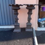Pair of cast iron planters