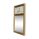Miroir trumeau voilier peinture à l'huile sur bois