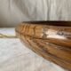 Old round wall mirror in solid wood - 51 cm