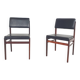 Set of 2 Topform dining chairs in black faux leather, The Netherlands 1950'