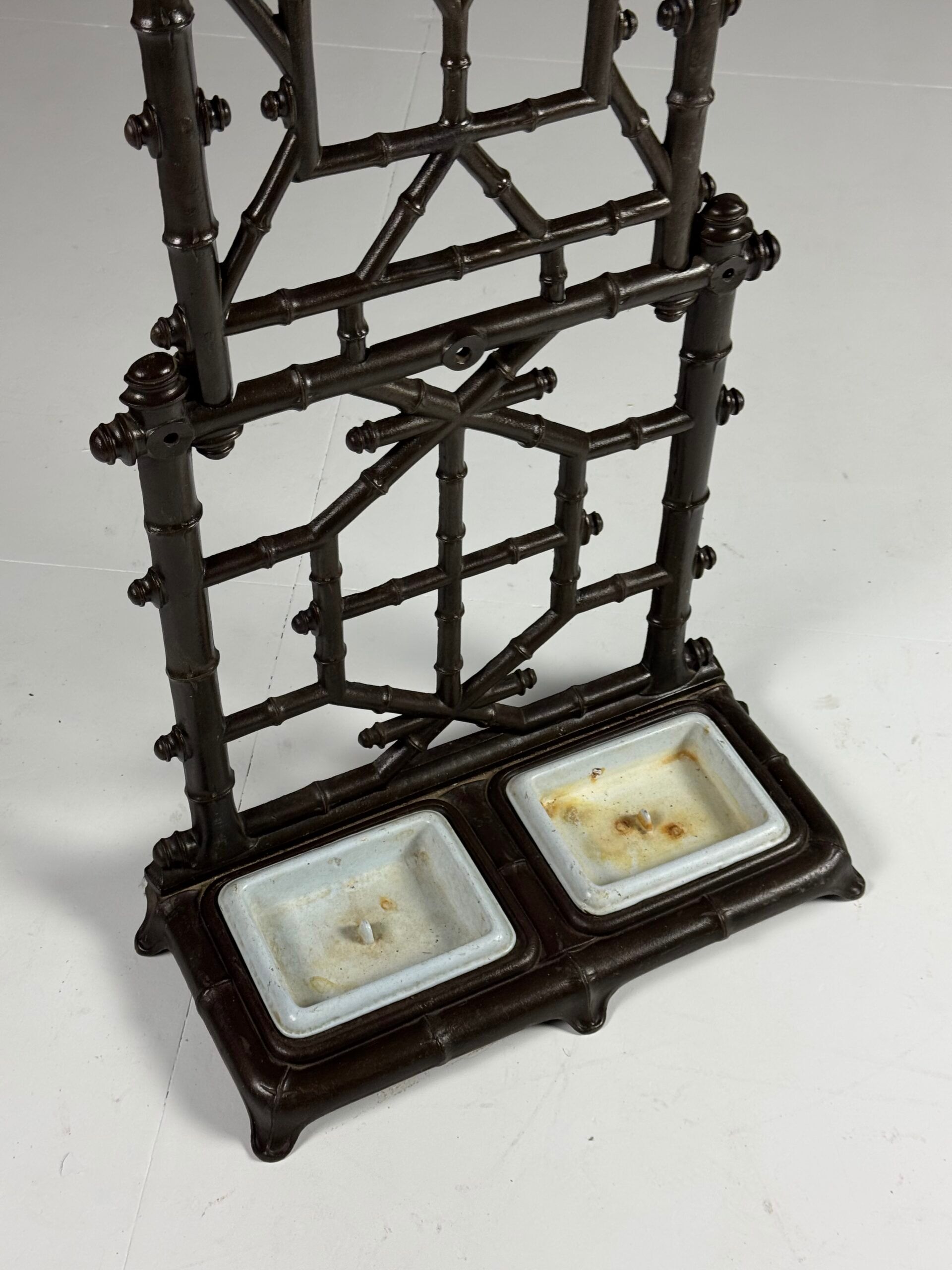 Faux bamboo coat rack cast iron ca. 1890