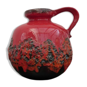 vase rouge lave Scheurich - 1960