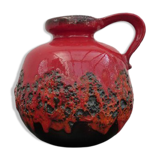 Scheurich West Germany 1960s red lash vase