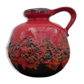 Vase rouge lave Scheurich West Germany années 1960