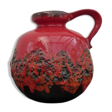 Scheurich West Germany 1960s red lash vase