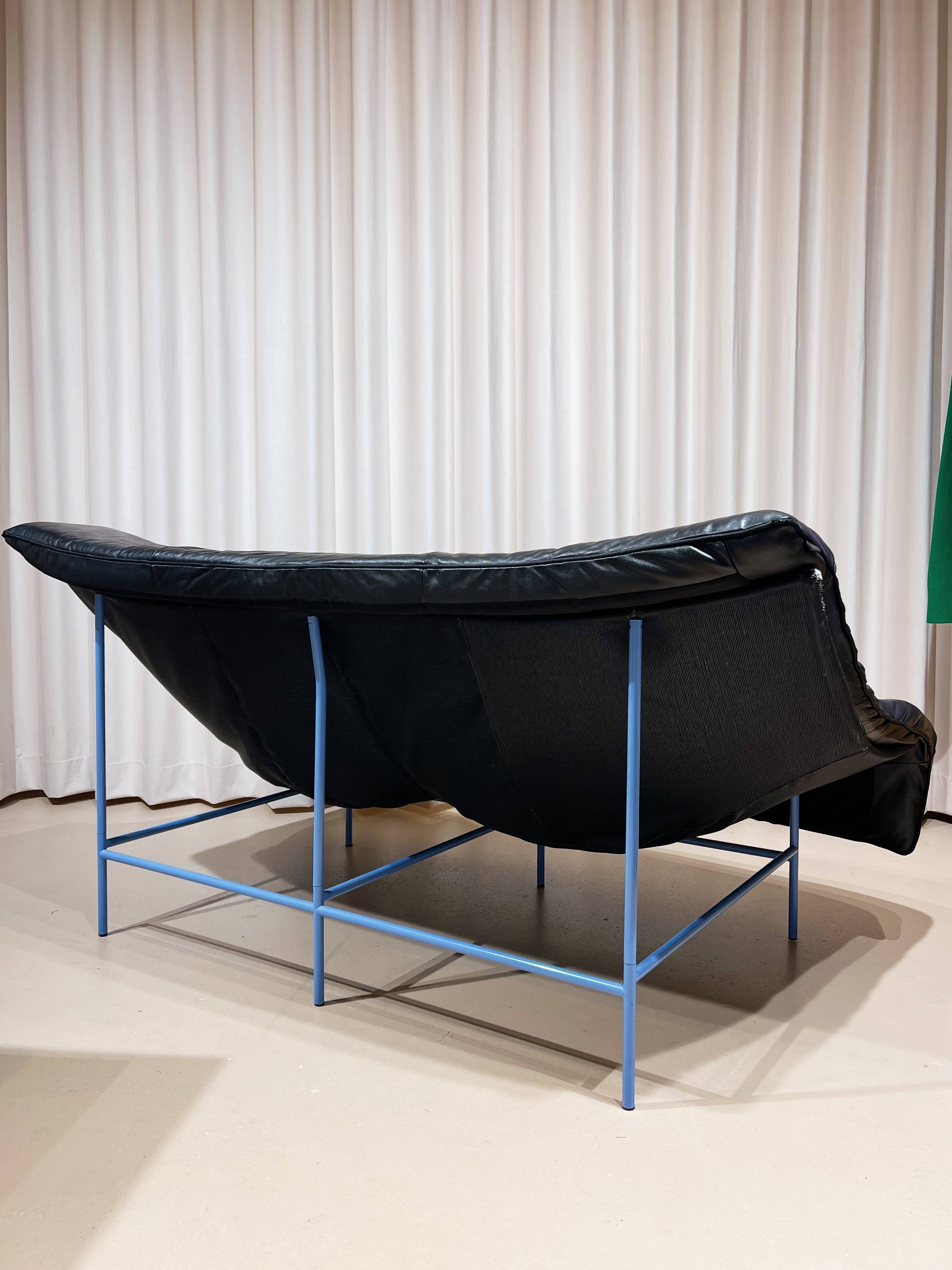 Canapé Butterfly en cuir noir, Montis 1980