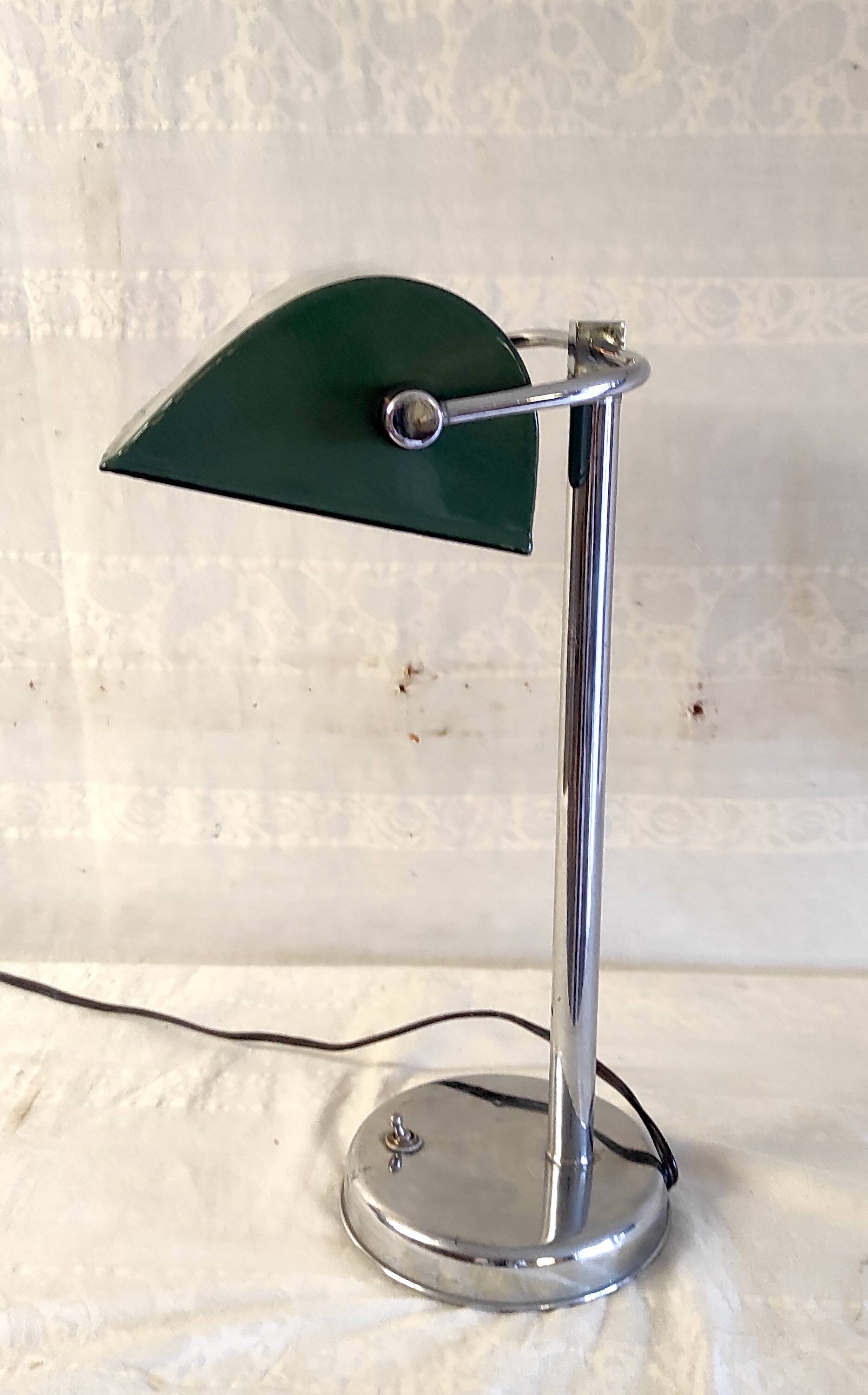 Art Deco table lamp in chrome metal - 1940s/50s