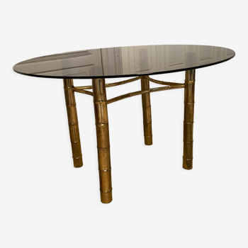 Dining table, fake golden bamboo, 1970s