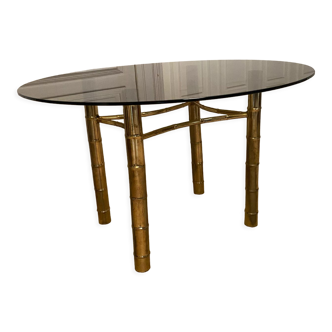 Dining table, fake golden bamboo, 1970s