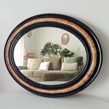 19th-century antique mirror in wood and stucco.