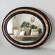 19th-century antique mirror in wood and stucco.