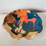 Abstract glazed ceramic fruit bowl / bowl / fruit basket