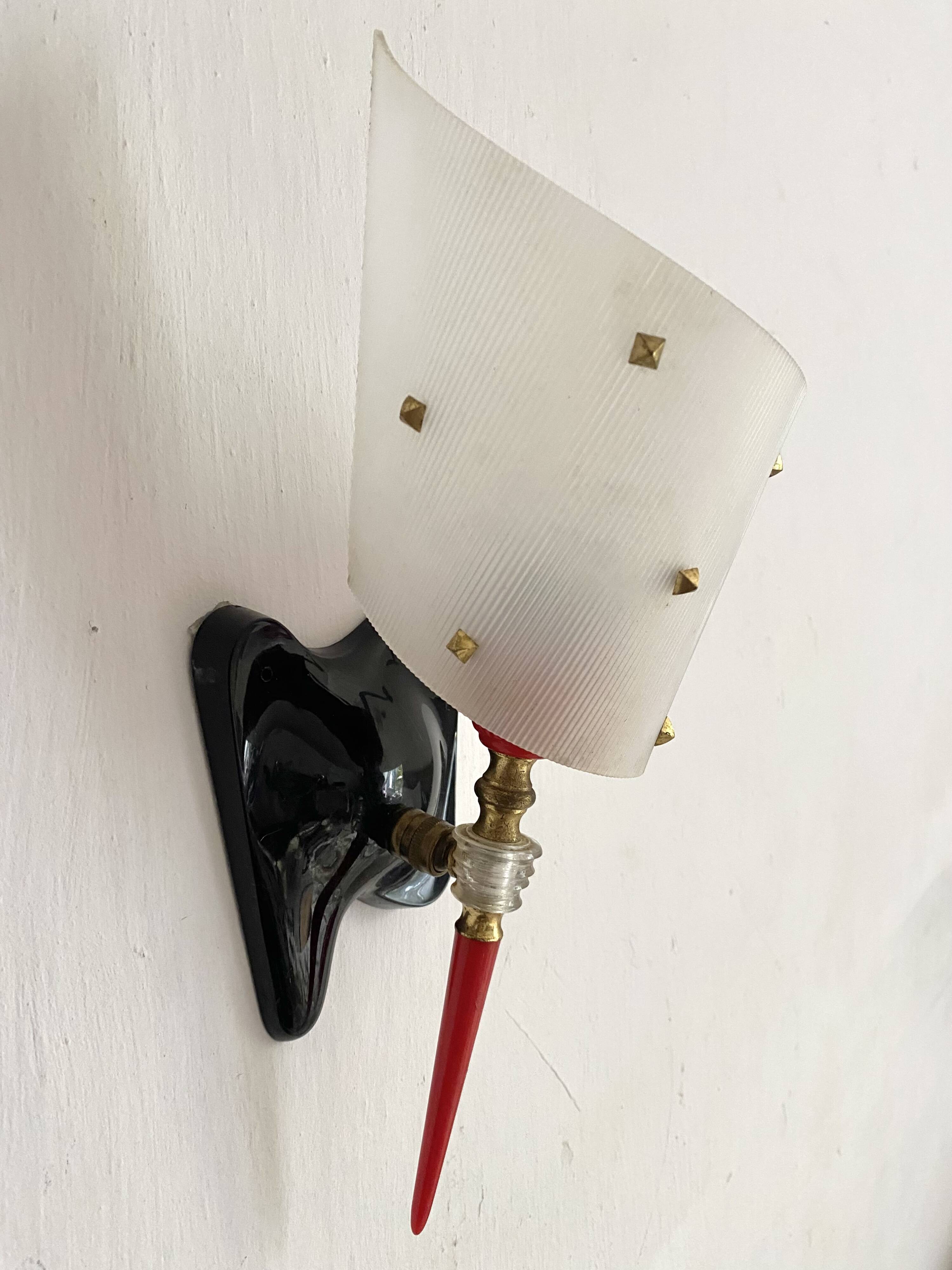 Pair of 50s-60s wall lights