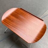 Folding table in teak with Norwegian alminette from the mid-century by F.M. Produkt, Frederiksberg Metalvarefabrik, 1960s.