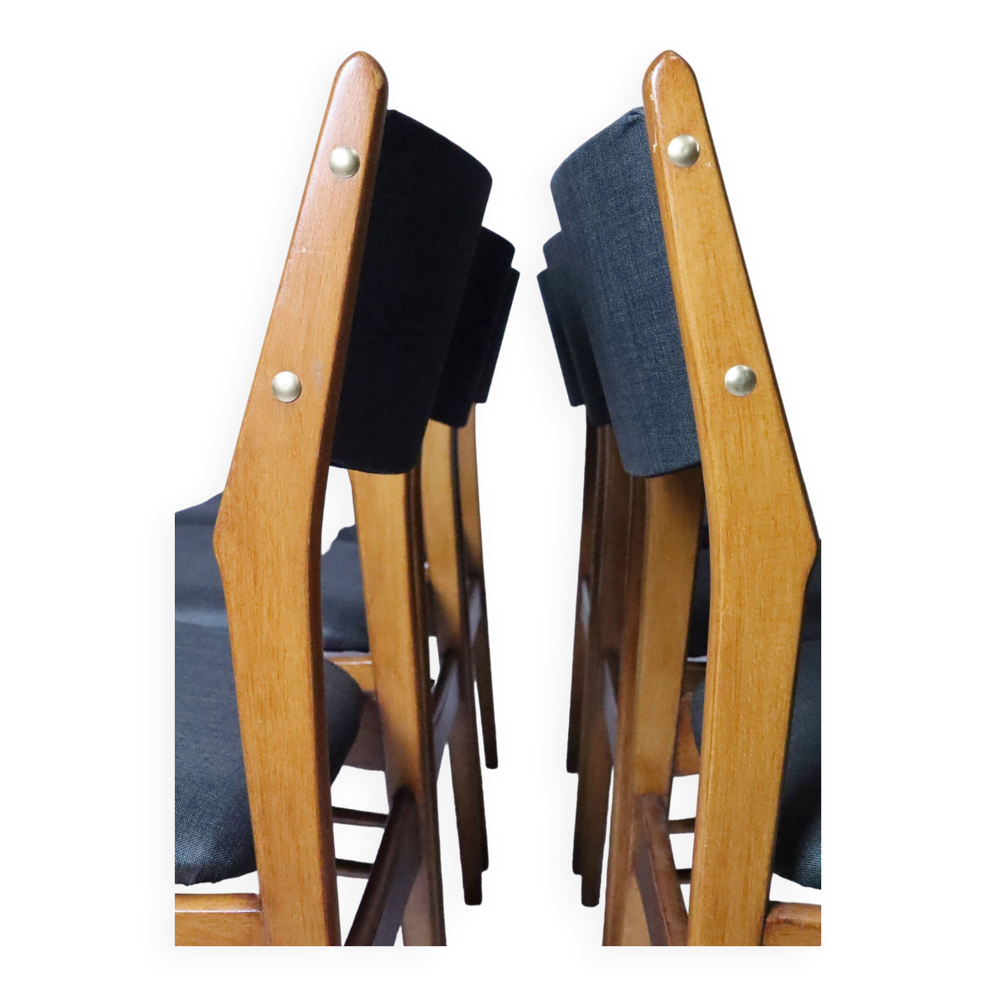 Lot de 6 chaises scandinaves pour salle à manger, tissu gris acier, facile d'entretien