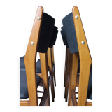 Lot de 6 chaises scandinaves pour salle à manger, tissu gris acier, facile d'entretien