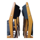 Lot de 6 chaises scandinaves pour salle à manger, tissu gris acier, facile d'entretien