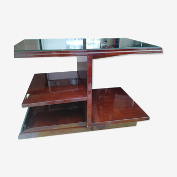 Art Deco coffee table in palissandre and mirror