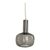 Space Age chandelier, smoked glass and chrome, seventies