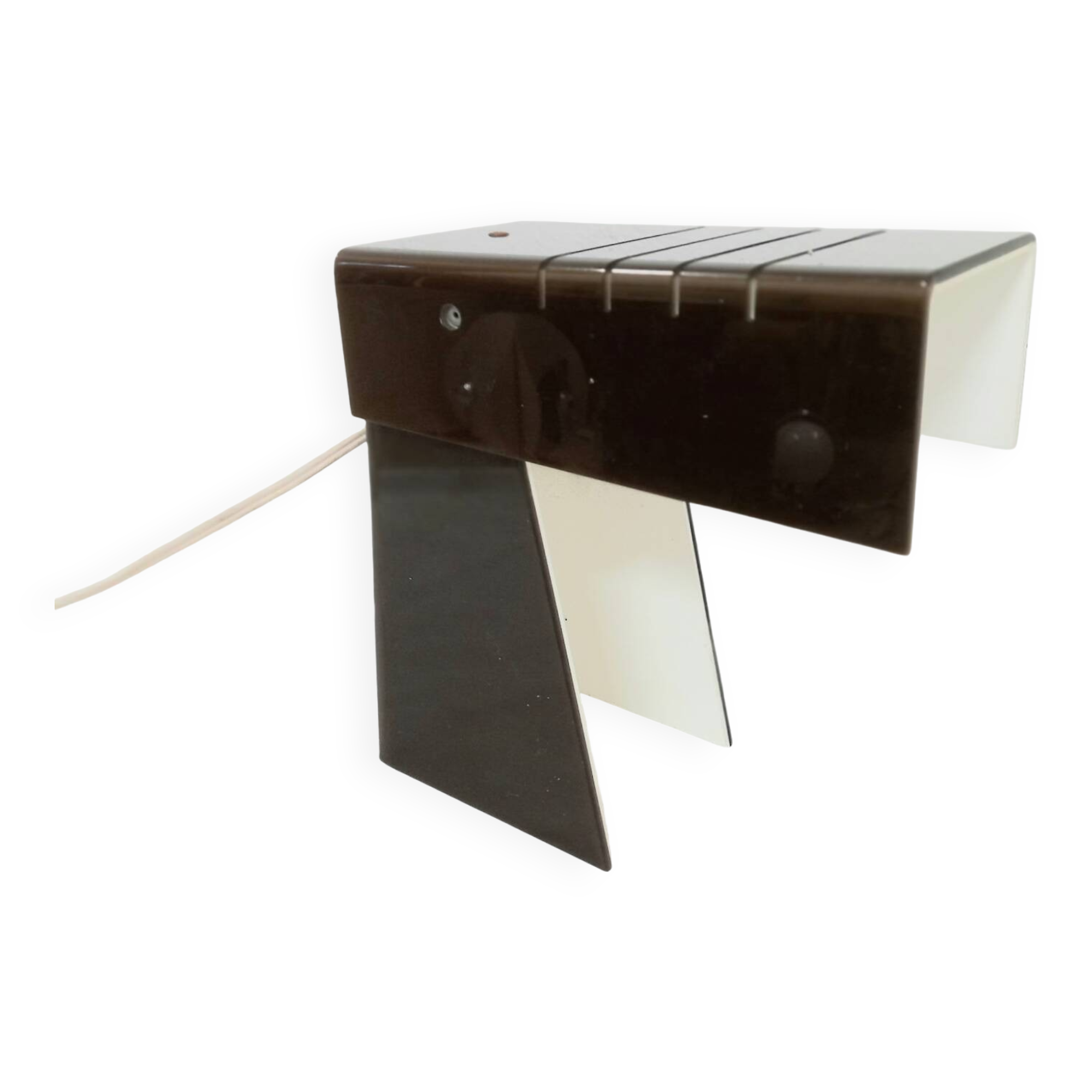 Table lamp plastic 70s brown