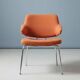 Mid-century upholstered armchair with chrome base, 1970s