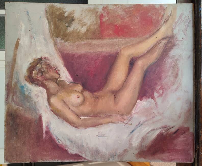 Reverie - pastel attributed to charles vasnier (1873 - 1961)