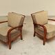 Pair of Krasna Jizba Art Deco solid wood armchairs