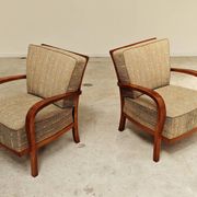 Paire de fauteuils Krasna Jizba Art déco bois massif