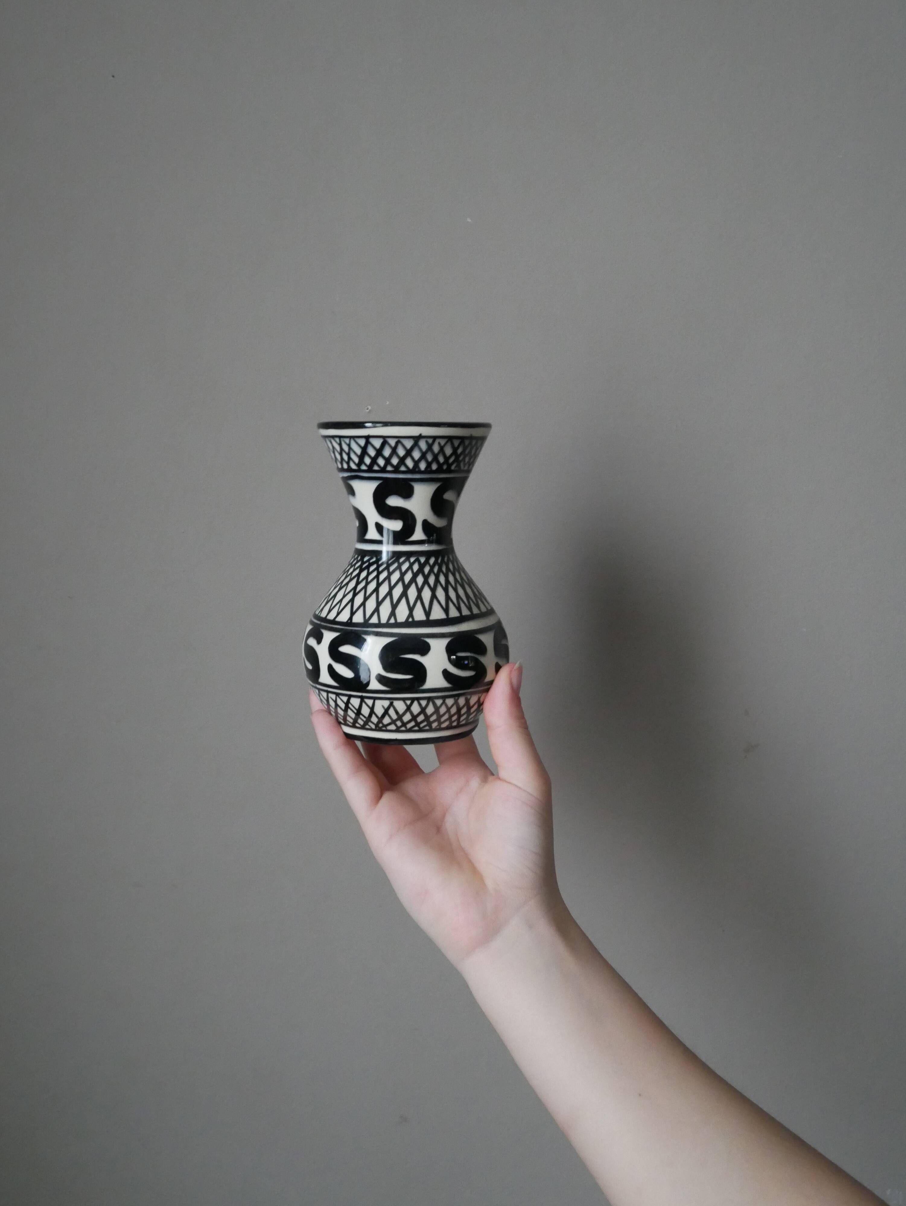 Ceramic vase hand painted decor ethnic tribal decoration handcrafted pottery handmade