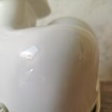 Lampe femme céramique globe opaline