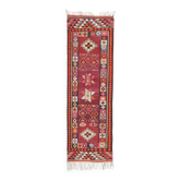 1970s Vintage Turkish Hand-Knotted Wool Cotton Purple Runner Rug 99x304