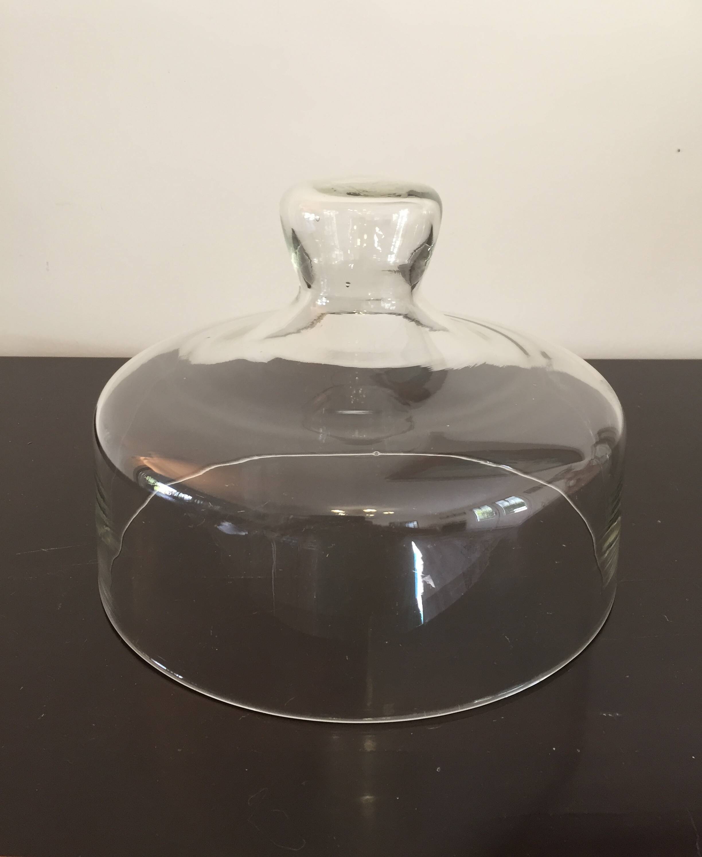 old large bell - blown glass - cheese cakes tart - vintage