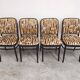 Set of 4 curved wood dining chairs by Josef Hoffmann for Mundus.
