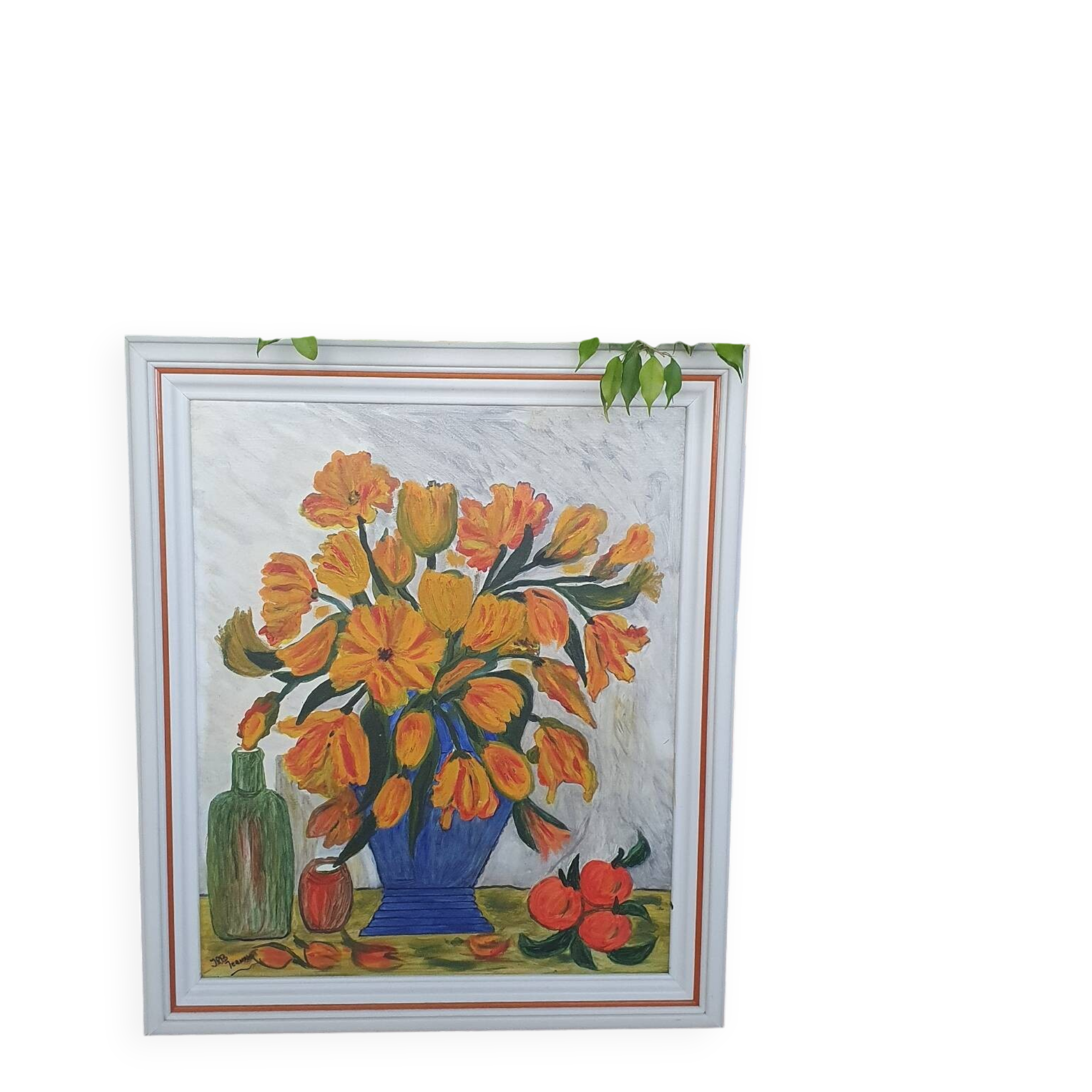 Oil on canvas flower