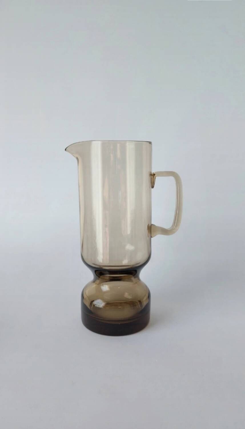 Smoked 70s carafe and glass set