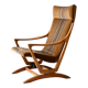 Original Scandinavian Oak High-Back Armchair, Late 1960s