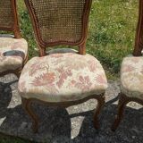 6 Louis XV style upholstery and cane chairs