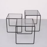 Black Metal frame Nesting tables German 1970s