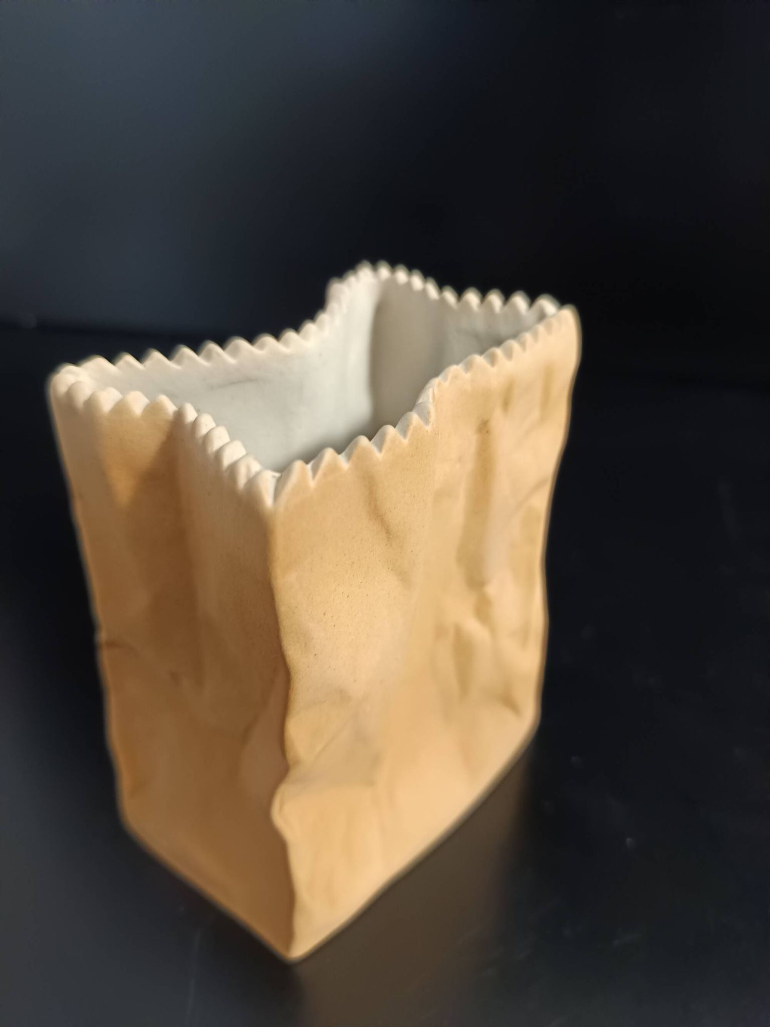 Paper Bag Ceramic Vase by Tapio Wirkkala for Rosenthal