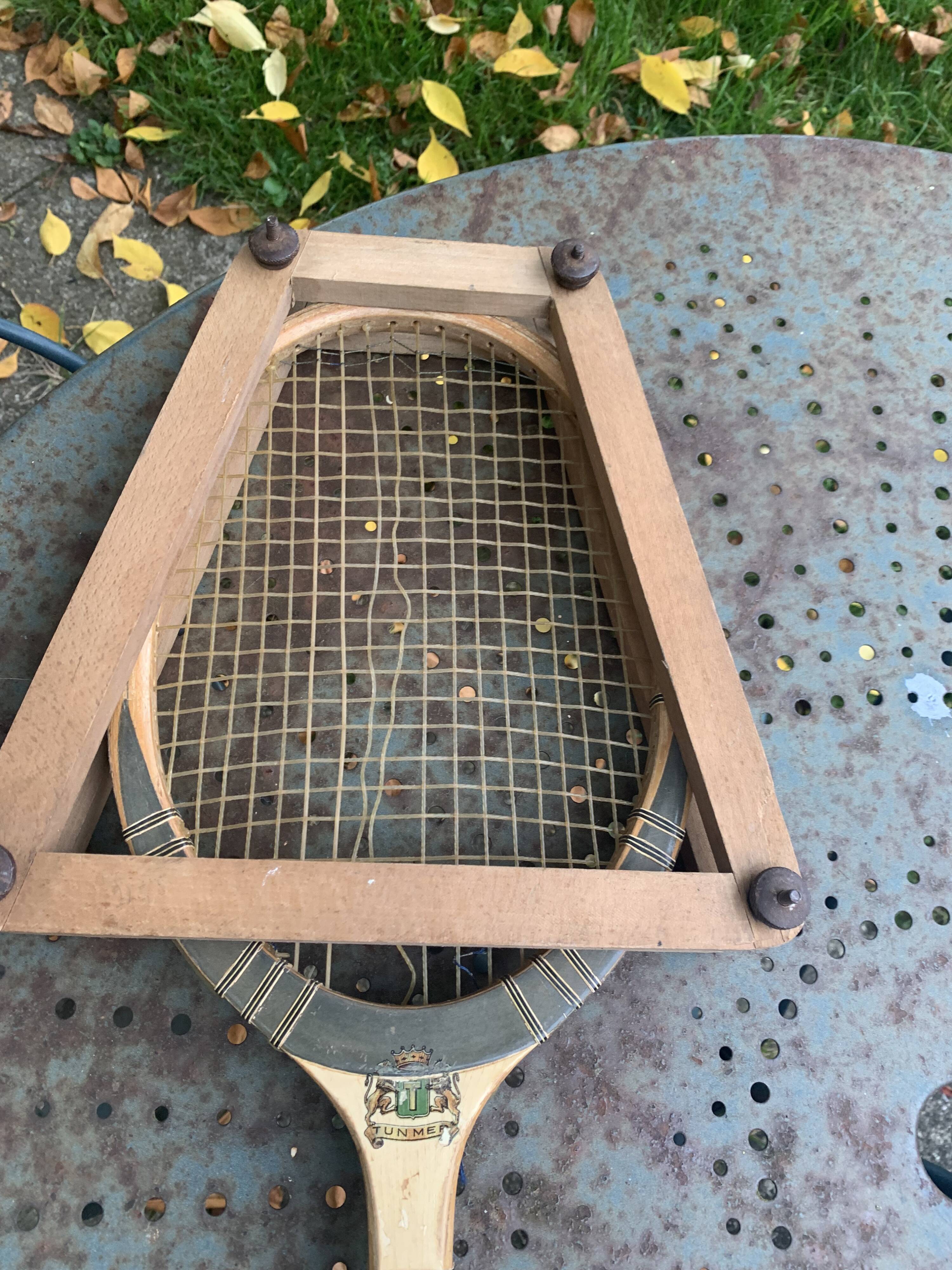 Tunmer special wooden tennis racket, vintage and collector wooden frame screen protector