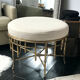 Napoleon III style ottoman in gilded metal with bamboo décor