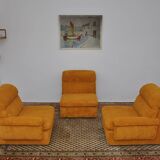 Corduroy modular sofa, 1970s, set of 3