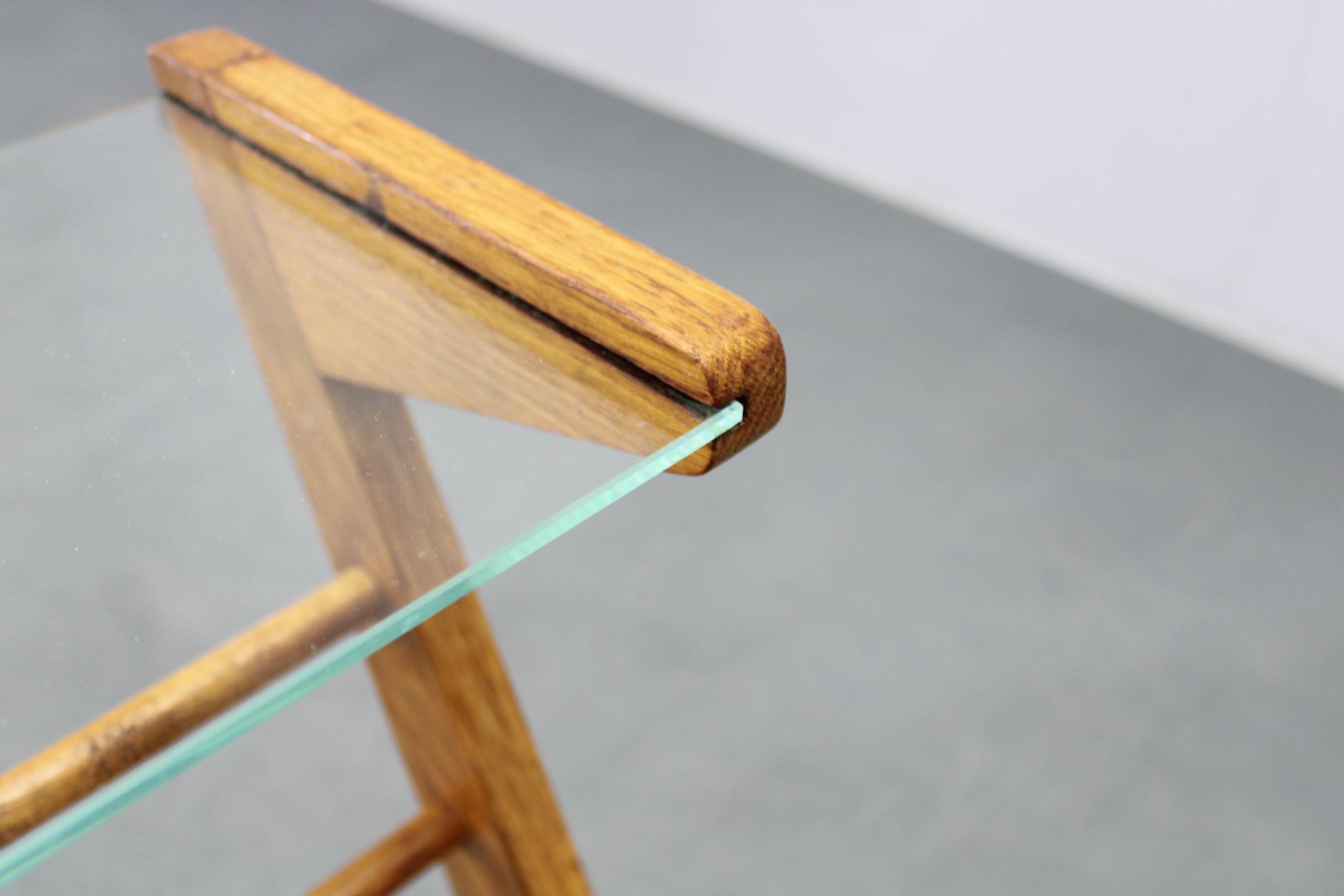 1960s Oak Book Stand Shelf / Rack by ULUV, Czechoslovakia