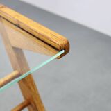 1960s Oak Book Stand Shelf / Rack by ULUV, Czechoslovakia